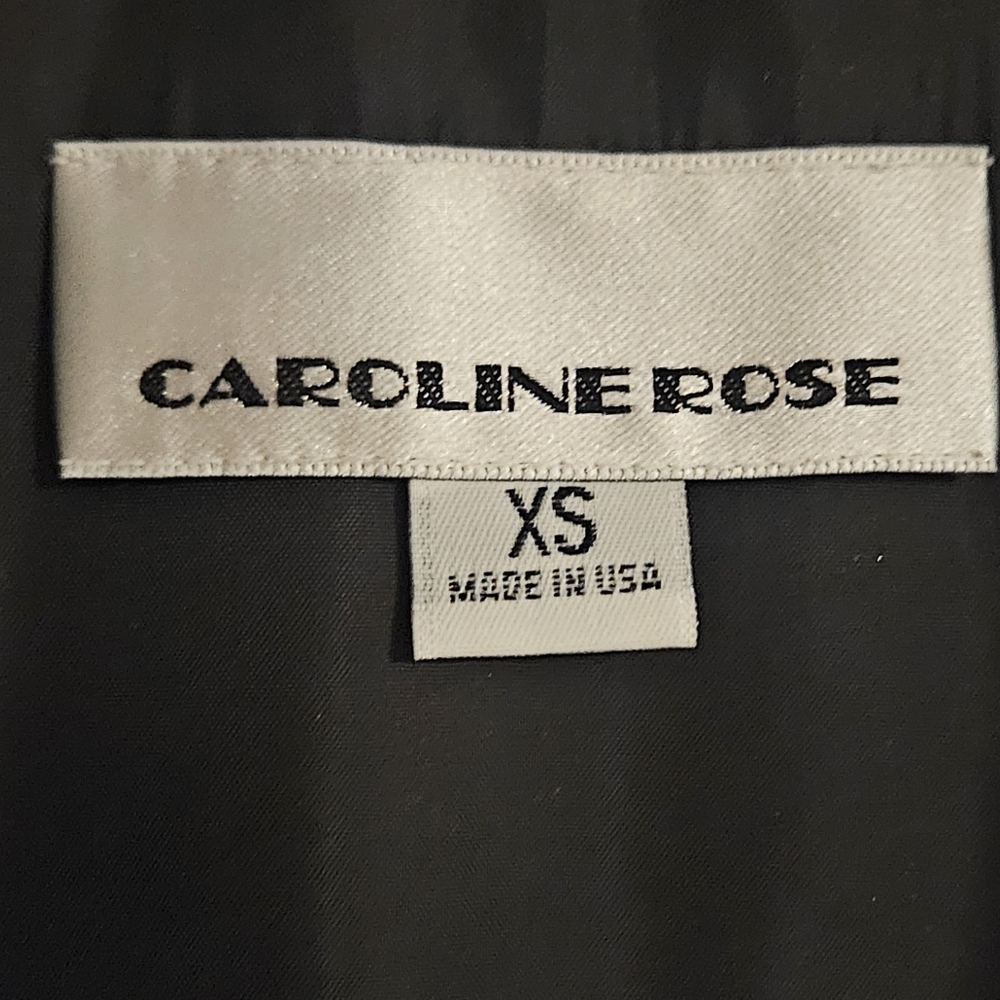 NWT Caroline Rose Showstopper Jacquard Party Open Front Jacket: Champagne/Black - Picture 9 of 15